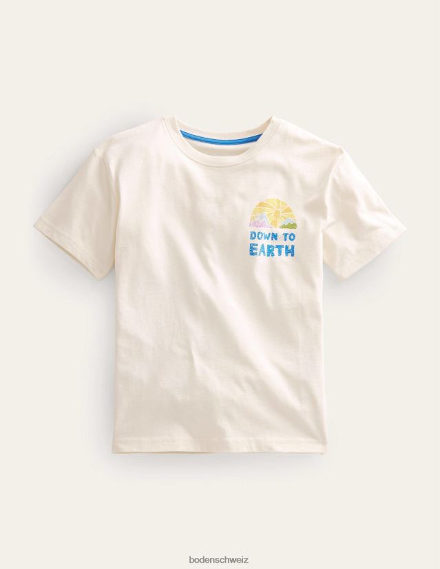 Boden Mädchen T-Shirt mit Logo vorne und hinten VH86PT3073 Kleidung Elfenbeinsonne