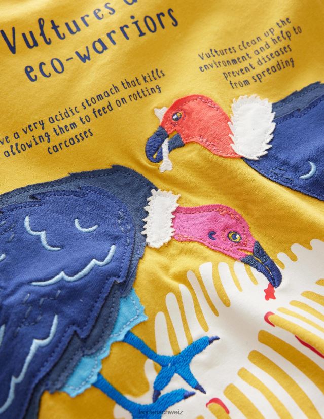 Boden Mädchen T-Shirt mit Tierfakten VH86PT3038 Kleidung Stachelbeergeier