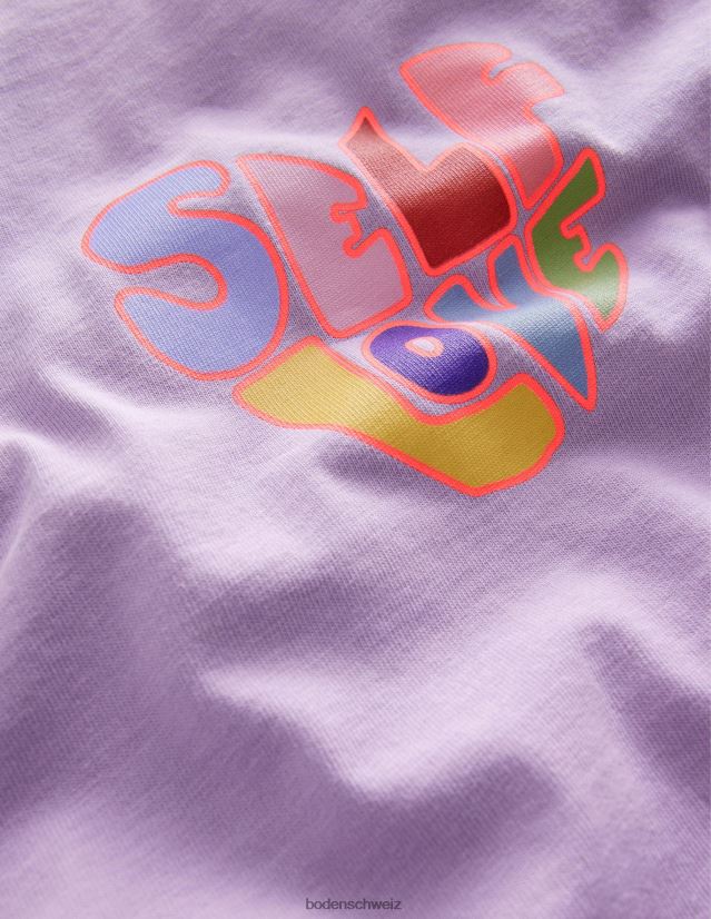 Boden Mädchen T-Shirt mit bedrucktem Slogan VH86PT2947 Kleidung neblige Lavendel-Selbstliebe