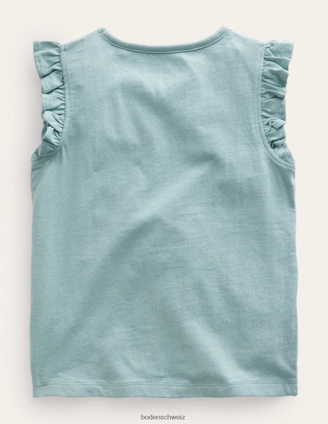 Boden Mädchen besticktes Flatteroberteil VH86PT2887 Kleidung Turmalinblaue Erdbeere