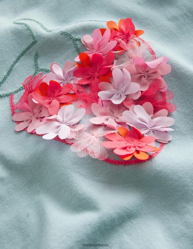 Boden Mädchen besticktes Flatteroberteil VH86PT2887 Kleidung Turmalinblaue Erdbeere