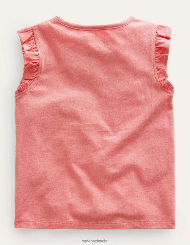 Boden Mädchen besticktes Flatteroberteil VH86PT3084 Kleidung Pfirsichsorbet Flamingo