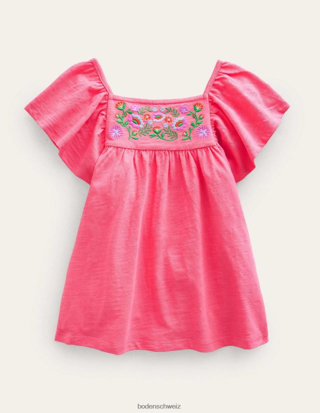 Boden Mädchen besticktes Jersey-Oberteil VH86PT2856 Kleidung Lutscher rosa