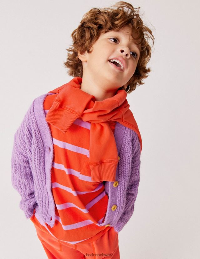 Boden Mädchen entspanntes T-Shirt VH86PT3031 Kleidung Mandarine/Lupine