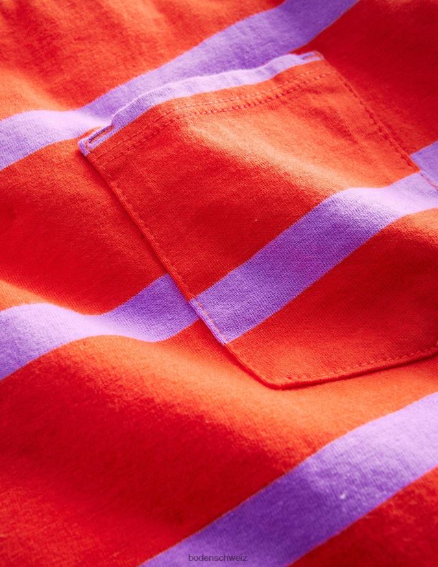 Boden Mädchen entspanntes T-Shirt VH86PT3031 Kleidung Mandarine/Lupine