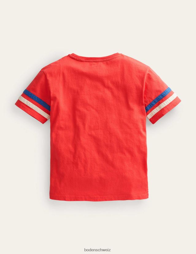 Boden Mädchen entspanntes sportliches T-Shirt VH86PT3186 Kleidung Marmelade rote Rakete