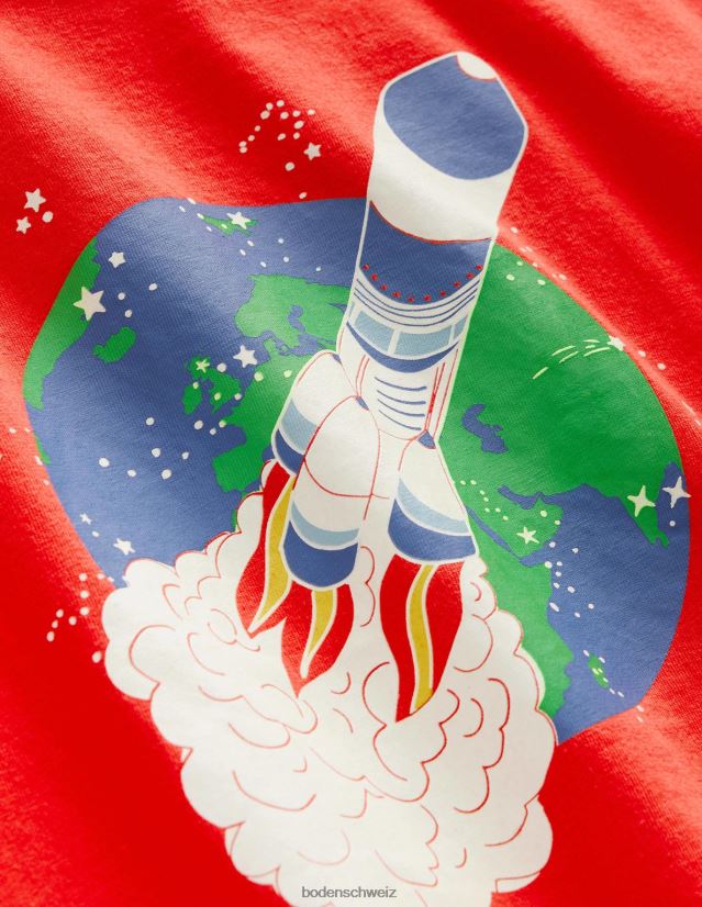 Boden Mädchen entspanntes sportliches T-Shirt VH86PT3186 Kleidung Marmelade rote Rakete