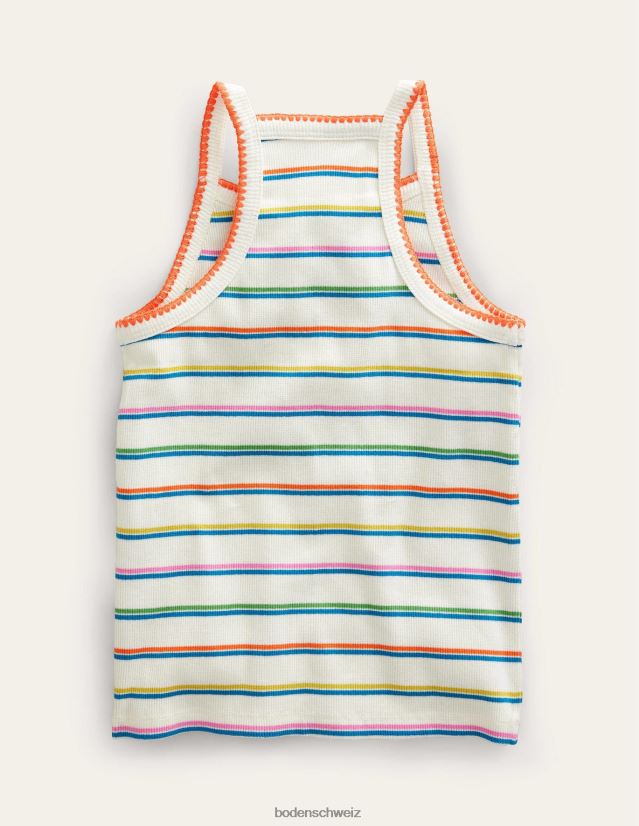 Boden Mädchen weggeschnittene Weste VH86PT772 Kleidung leuchtendes Blütenblattrosa/Inselblau