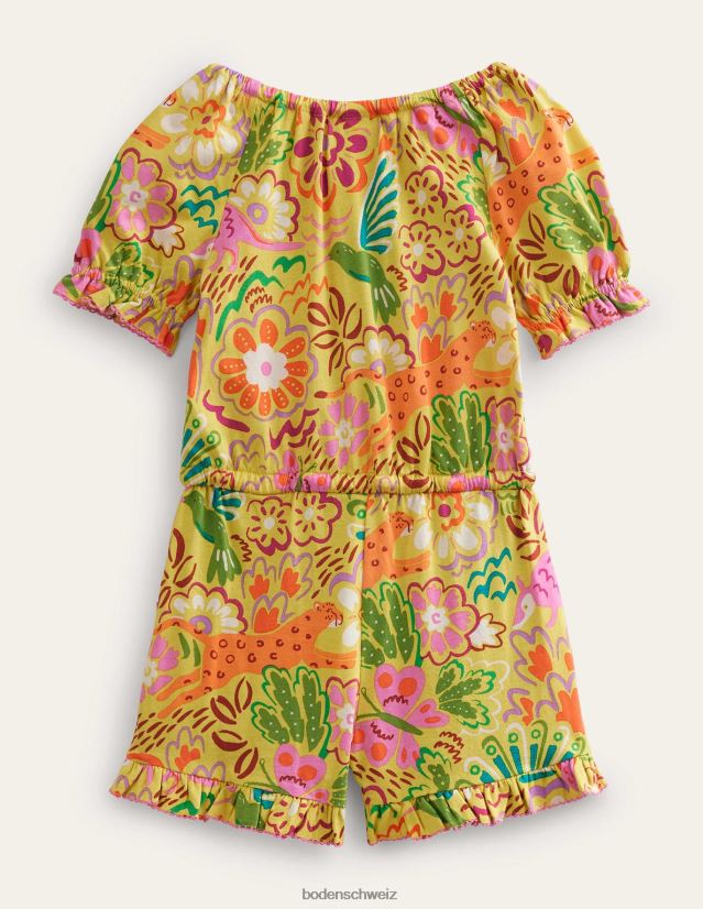 Boden Mädchen Jersey-Spielanzug VH86PT2753 Kleidung Stachelbeergelb blumig