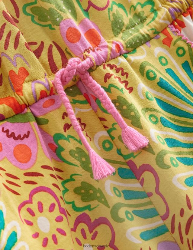 Boden Mädchen Jersey-Spielanzug VH86PT2753 Kleidung Stachelbeergelb blumig