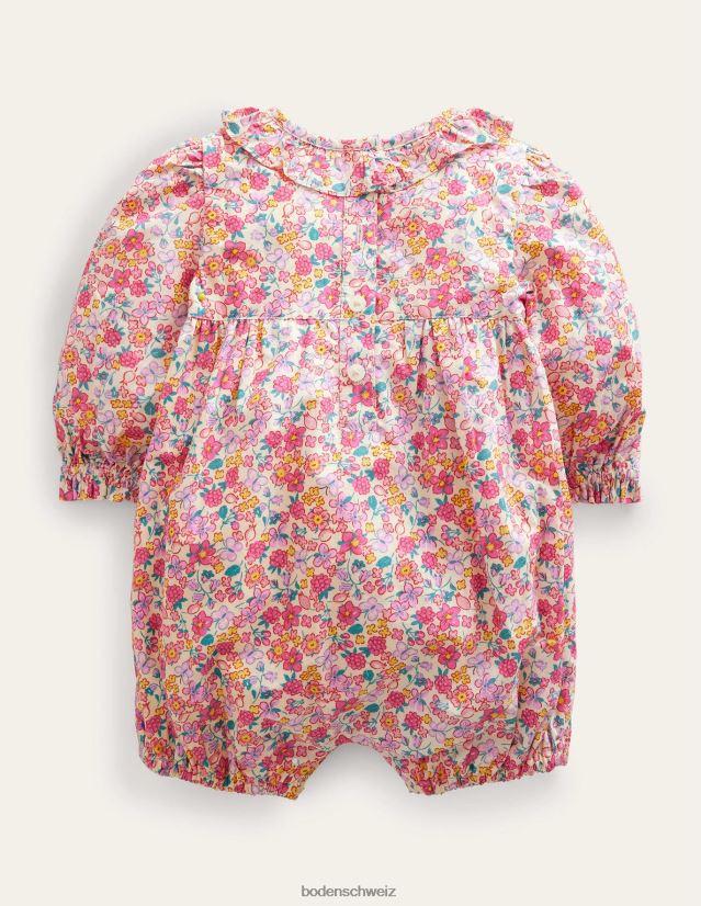 Boden Mädchen Langärmliger gewebter Strampler VH86PT3107 Kleidung Beerenrosa Schmetterling