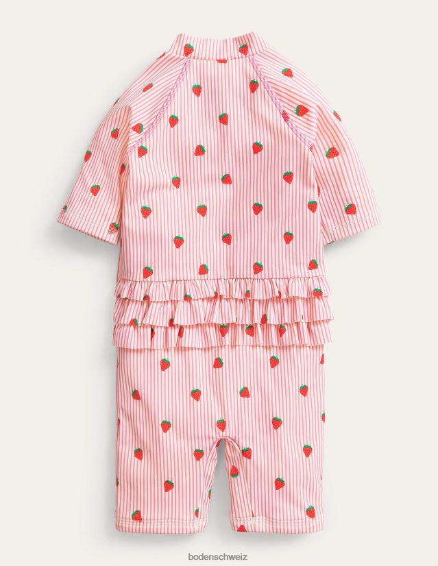 Boden Mädchen Sonnenschutz-Surfanzug mit Rüschen VH86PT3280 Kleidung rosa elfenbeinfarbener Streifen