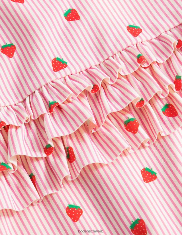 Boden Mädchen Sonnenschutz-Surfanzug mit Rüschen VH86PT3280 Kleidung rosa elfenbeinfarbener Streifen