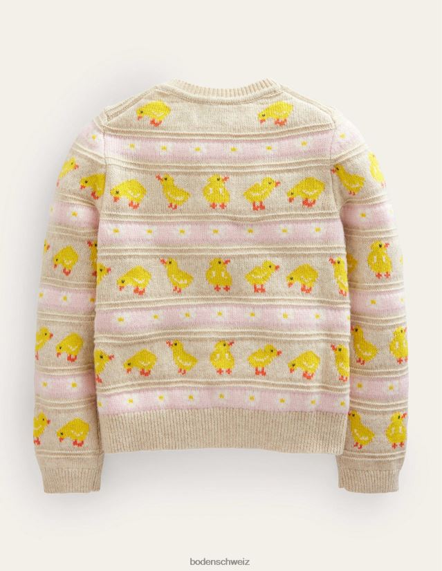 Boden Mädchen Fair-Isle-Strickjacke VH86PT3045 Kleidung Ecru-Mergel-Küken