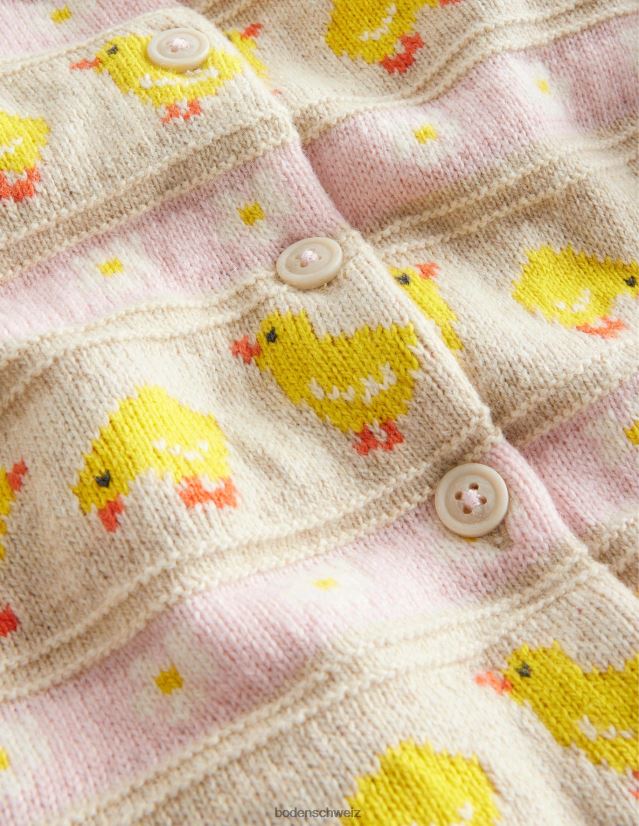 Boden Mädchen Fair-Isle-Strickjacke VH86PT3045 Kleidung Ecru-Mergel-Küken