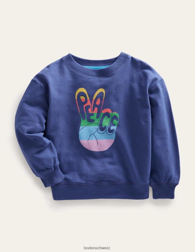 Boden Mädchen Friedens-Sweatshirt VH86PT2946 Kleidung Steuerbordfrieden