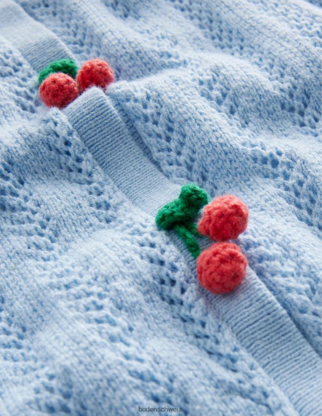 Boden Mädchen Frucht-Häkel-Cardigan VH86PT3217 Kleidung Brunnera-Blau
