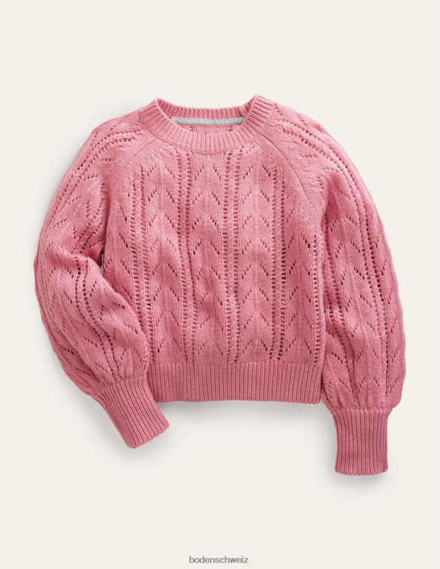 Boden Mädchen Lässiger, strukturierter Pullover VH86PT2877 Kleidung Mandelblüte