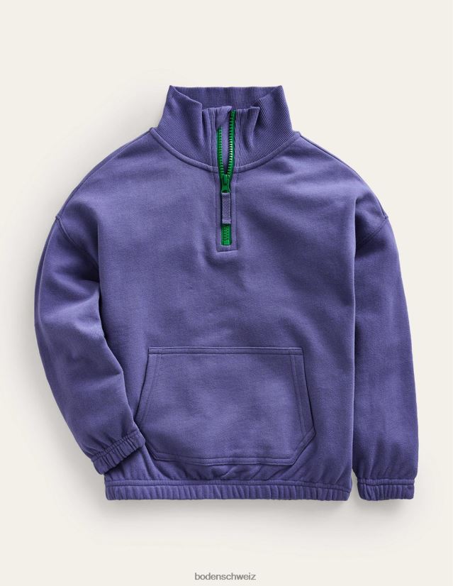 Boden Mädchen Lässiges Sweatshirt mit halbem Reißverschluss VH86PT808 Kleidung Marine