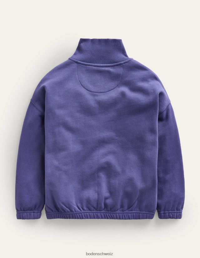 Boden Mädchen Lässiges Sweatshirt mit halbem Reißverschluss VH86PT808 Kleidung Marine