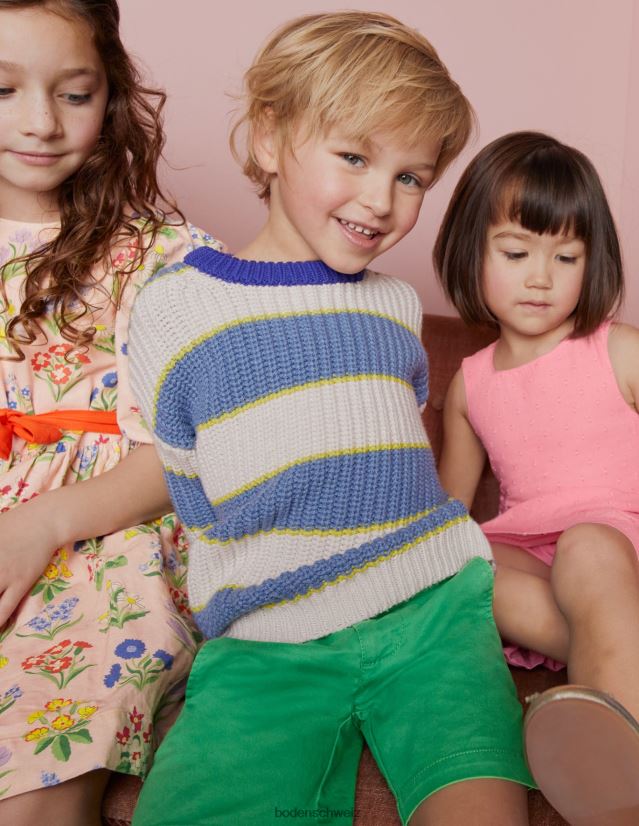 Boden Mädchen Rippstrickpullover mit tiefer Schulterpartie VH86PT3171 Kleidung multi