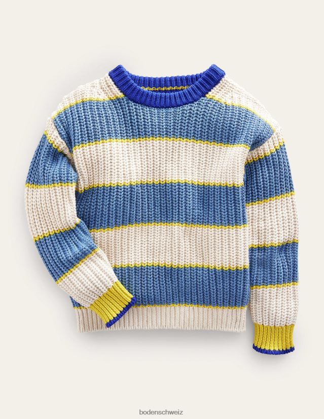 Boden Mädchen Rippstrickpullover mit tiefer Schulterpartie VH86PT3171 Kleidung multi