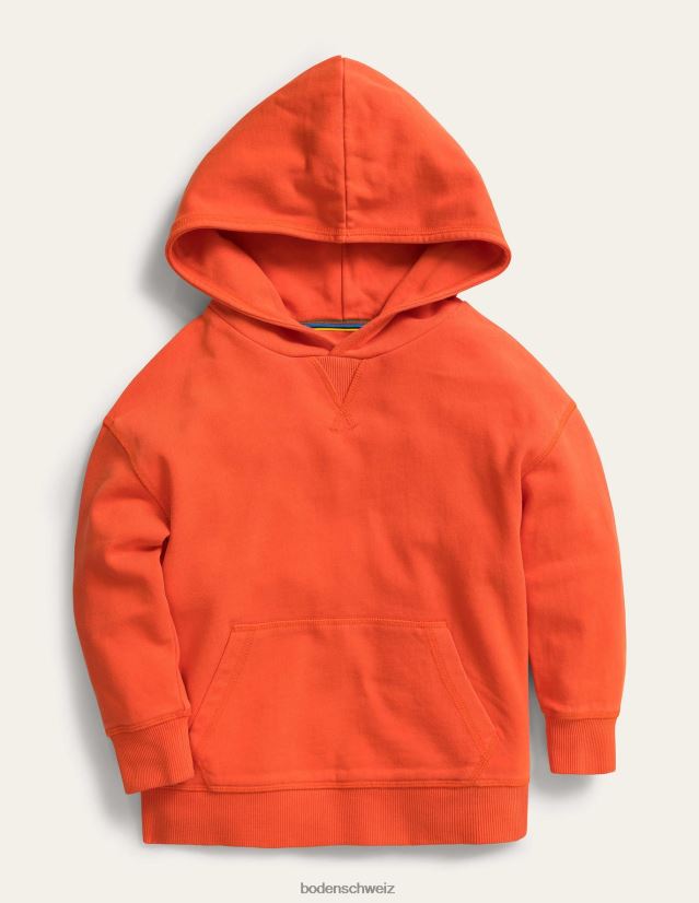 Boden Mädchen Stückgefärbter Kapuzenpullover VH86PT3161 Kleidung Mandarine