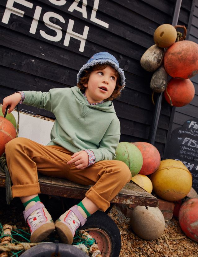 Boden Mädchen Stückgefärbter Kapuzenpullover VH86PT805 Kleidung Opalgrün