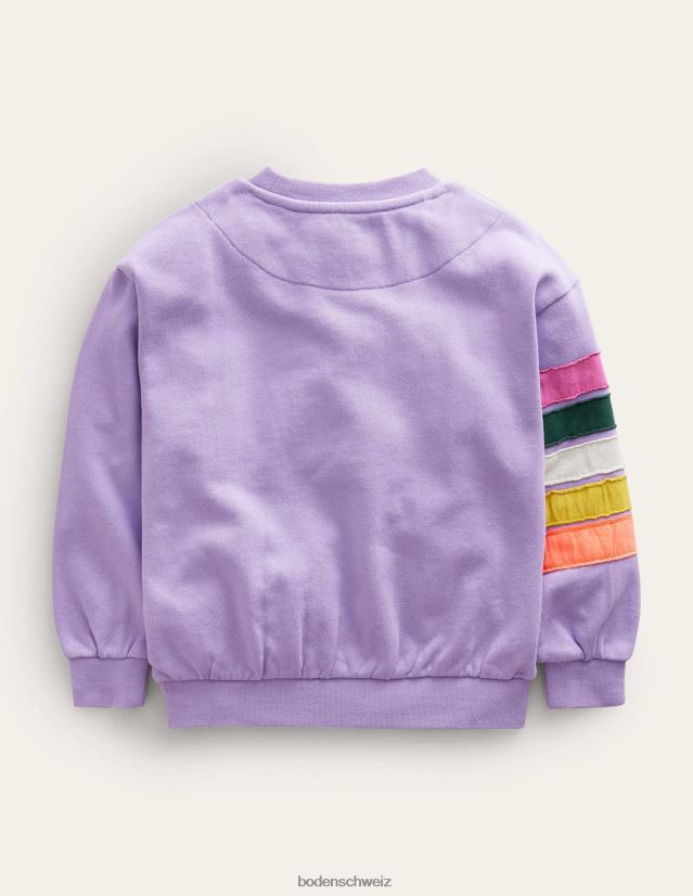 Boden Mädchen Sweatshirt mit Regenbogenapplikation VH86PT3269 Kleidung Lavendel