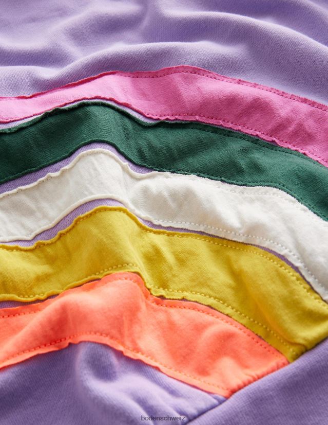 Boden Mädchen Sweatshirt mit Regenbogenapplikation VH86PT3269 Kleidung Lavendel