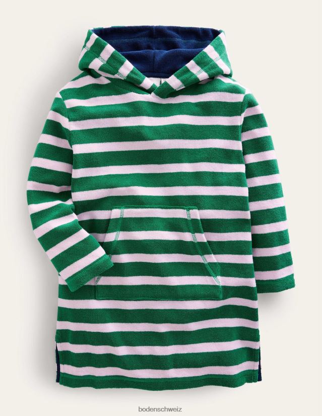 Boden Mädchen Überwurf aus Frottee VH86PT3257 Kleidung schattiges Lichtungsgrün/französisches Rosa