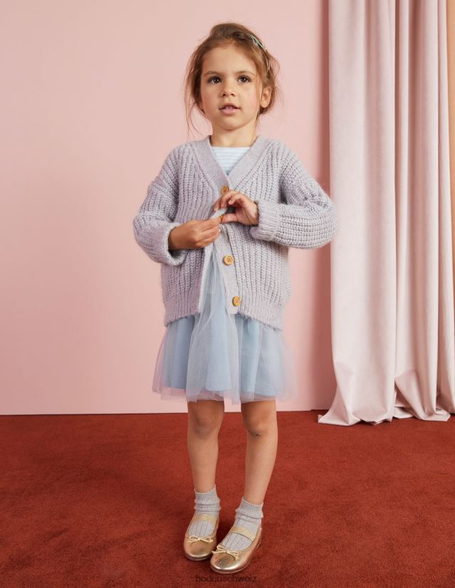 Boden Mädchen flauschige Strickjacke VH86PT3044 Kleidung Silbermergel