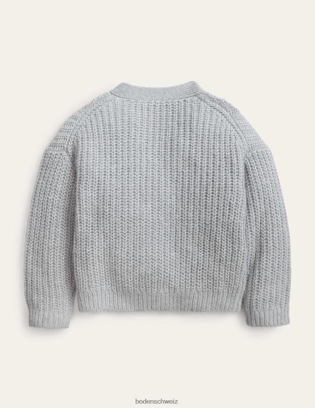 Boden Mädchen flauschige Strickjacke VH86PT3044 Kleidung Silbermergel