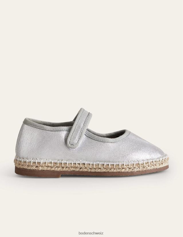 Boden Mädchen Espadrilles mit Canvas-Besatz VH86PT826 Schuhwerk silbermetallic