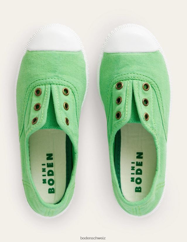 Boden Mädchen Schnürsenkellose Canvas-Pullover VH86PT2698 Schuhwerk Grün