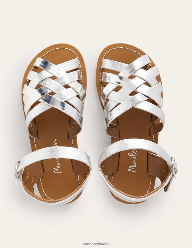 Boden Mädchen Riemchensandalen VH86PT2764 Schuhwerk silbermetallic