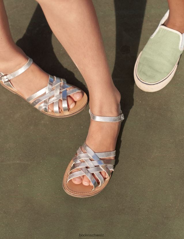 Boden Mädchen Riemchensandalen VH86PT2764 Schuhwerk silbermetallic