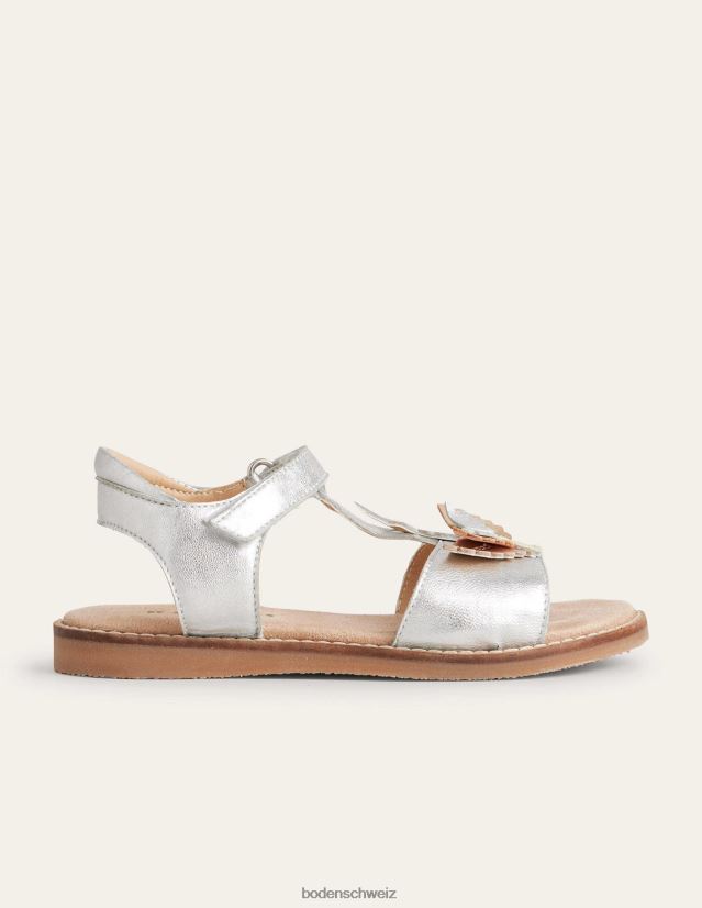 Boden Mädchen lustige Ledersandalen VH86PT2680 Schuhwerk silberner Pegasus