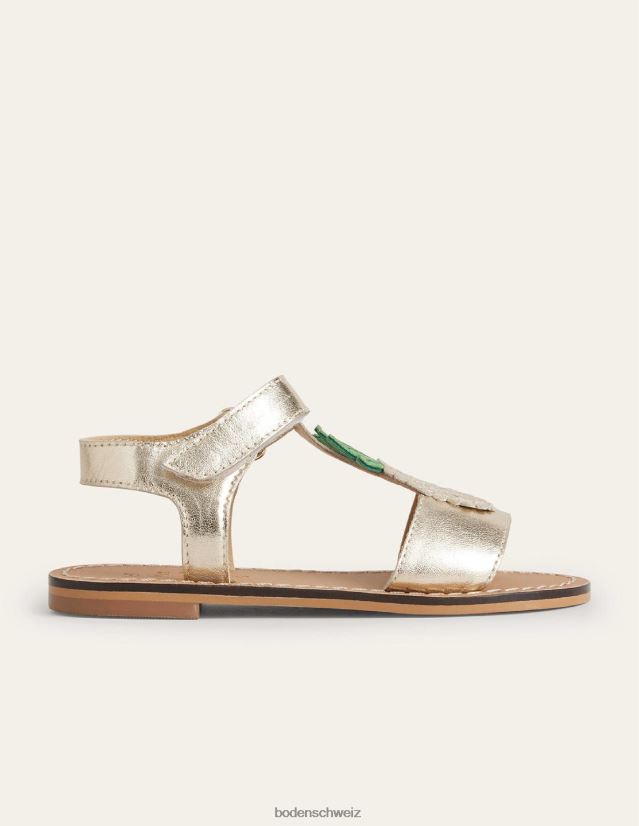 Boden Mädchen neuartige Sandalen VH86PT2652 Schuhwerk goldmetallische Ananas
