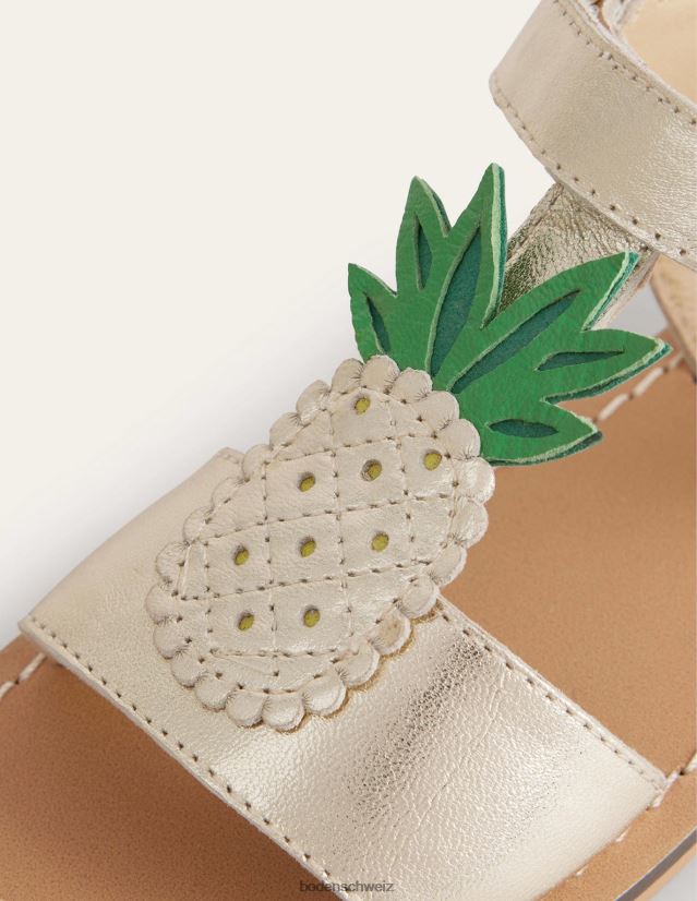 Boden Mädchen neuartige Sandalen VH86PT2652 Schuhwerk goldmetallische Ananas