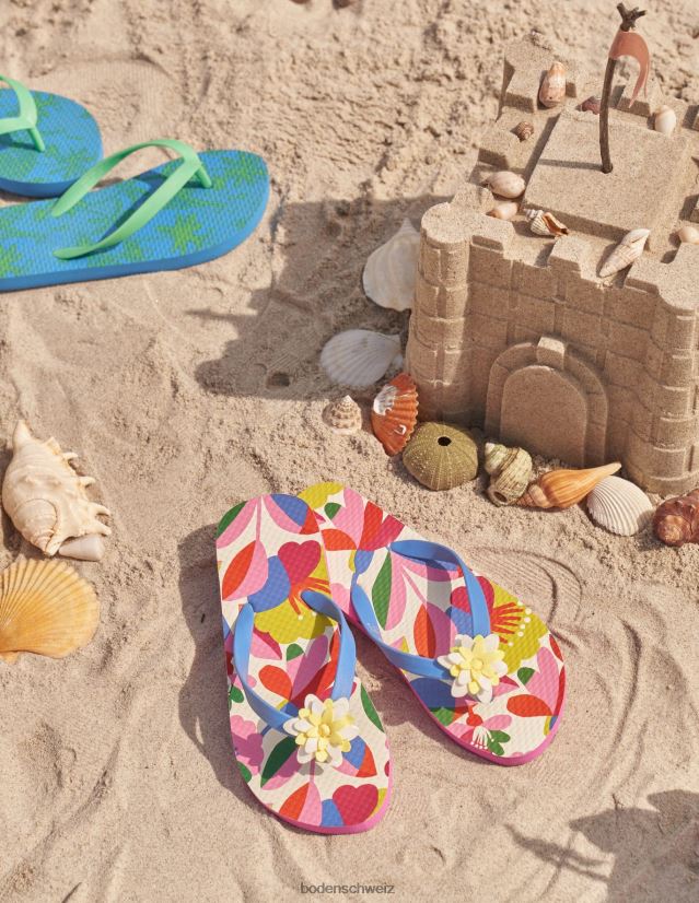 Boden Mädchen Flip-Flops VH86PT822 Schuhwerk mehrblumig