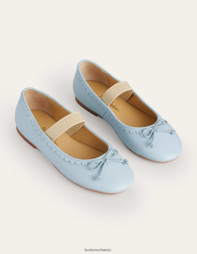 Boden Mädchen Ballerinas aus Leder VH86PT2674 Schuhwerk Provenceblau