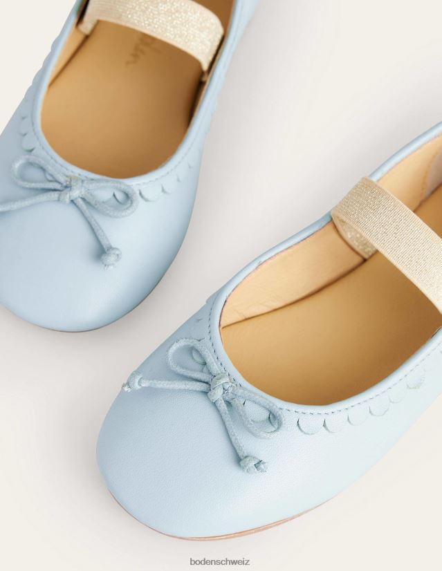 Boden Mädchen Ballerinas aus Leder VH86PT2674 Schuhwerk Provenceblau
