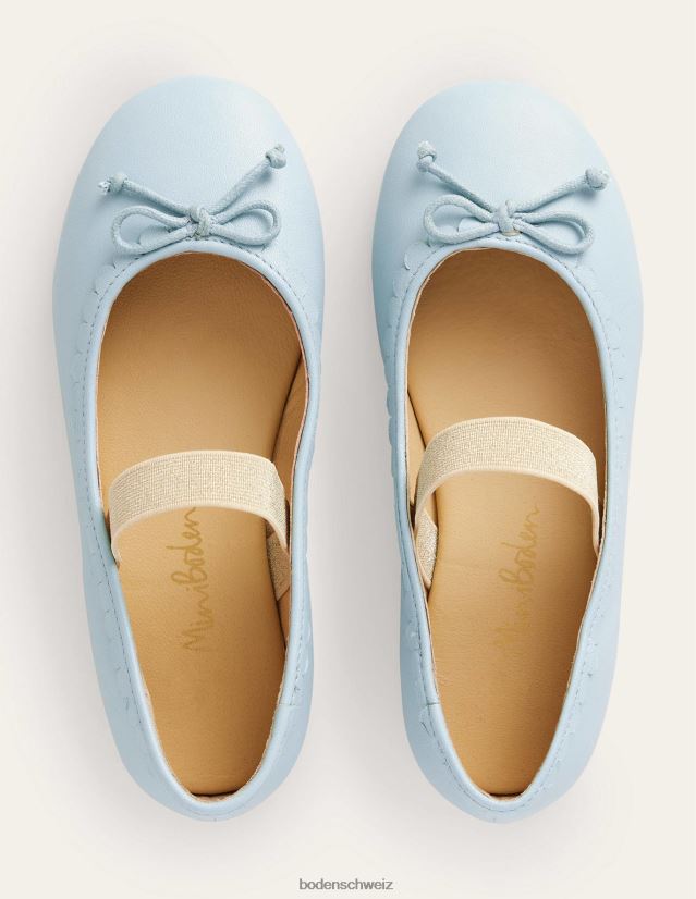 Boden Mädchen Ballerinas aus Leder VH86PT2674 Schuhwerk Provenceblau