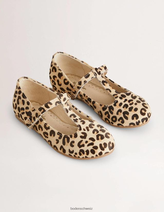 Boden Mädchen Party-T-Bar-Schuhe VH86PT2761 Schuhwerk Leopard
