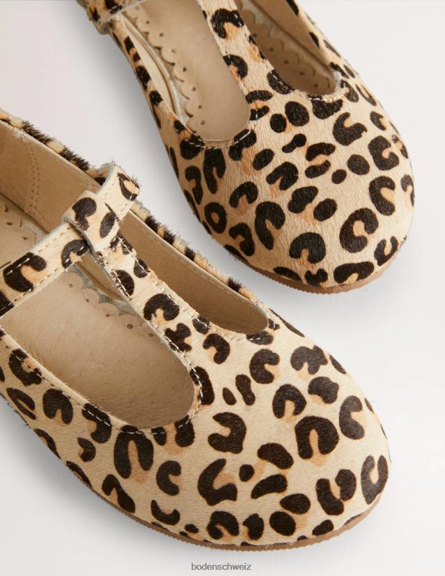 Boden Mädchen Party-T-Bar-Schuhe VH86PT2761 Schuhwerk Leopard