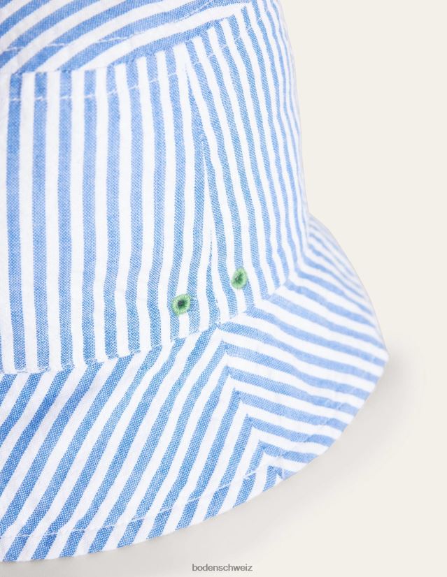 Boden Mädchen Gewebter Fischerhut VH86PT3286 Zubehörteil blaues Ticken