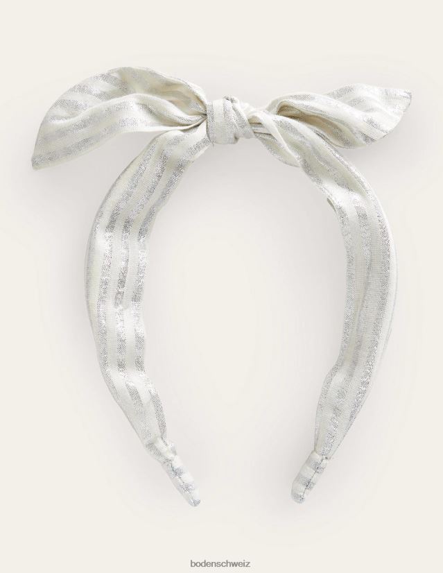 Boden Mädchen Schleifen-Stirnband VH86PT2711 Zubehörteil Silbermetallic-Streifen