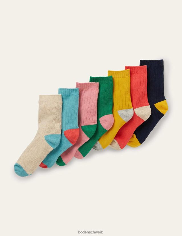 Boden Mädchen Gerippte Socken im 7er-Pack VH86PT839 Zubehörteil multi