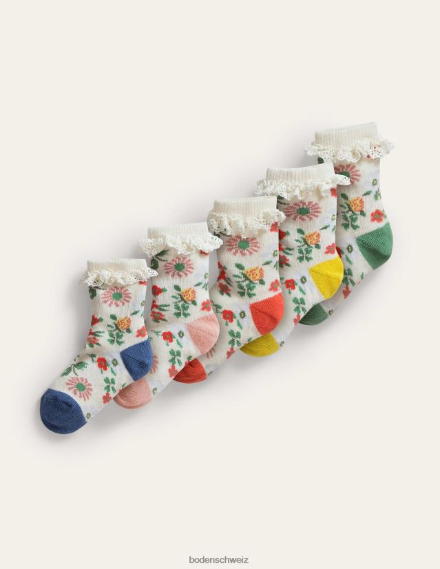 Boden Mädchen Rüschensocken im 5er-Pack VH86PT2730 Zubehörteil mehrblumig